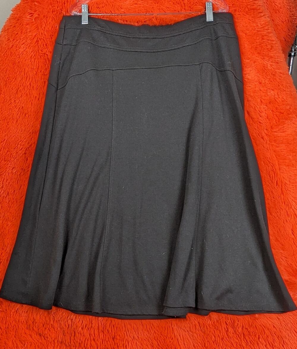 CATO Woman Black Warm Heavy Knit Cold Weather A-Line Skirt 16W